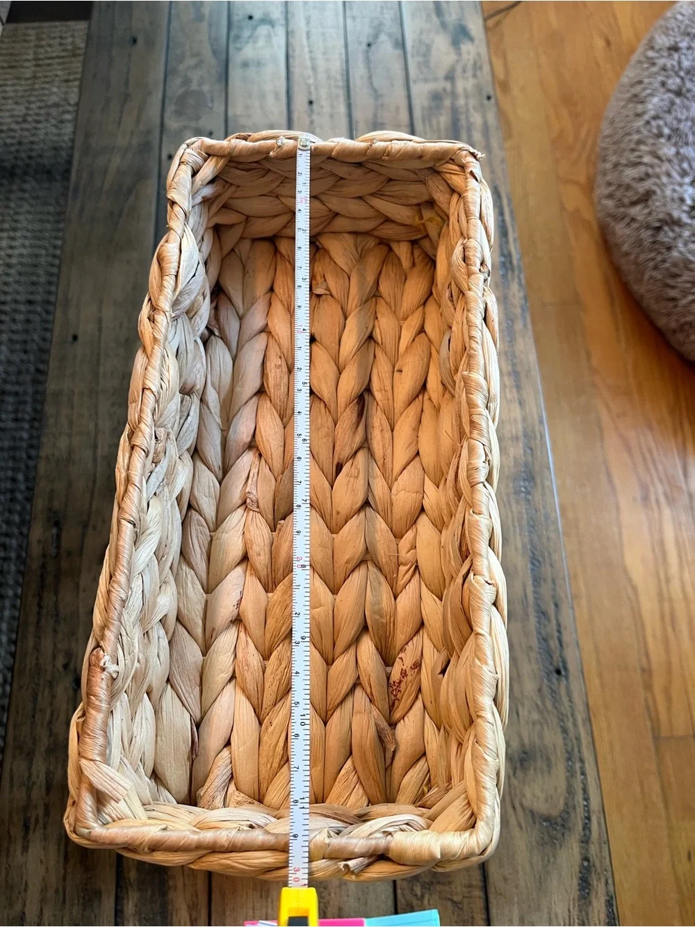 Woven Water Hyacinth 2-Tiered Basket Organizer